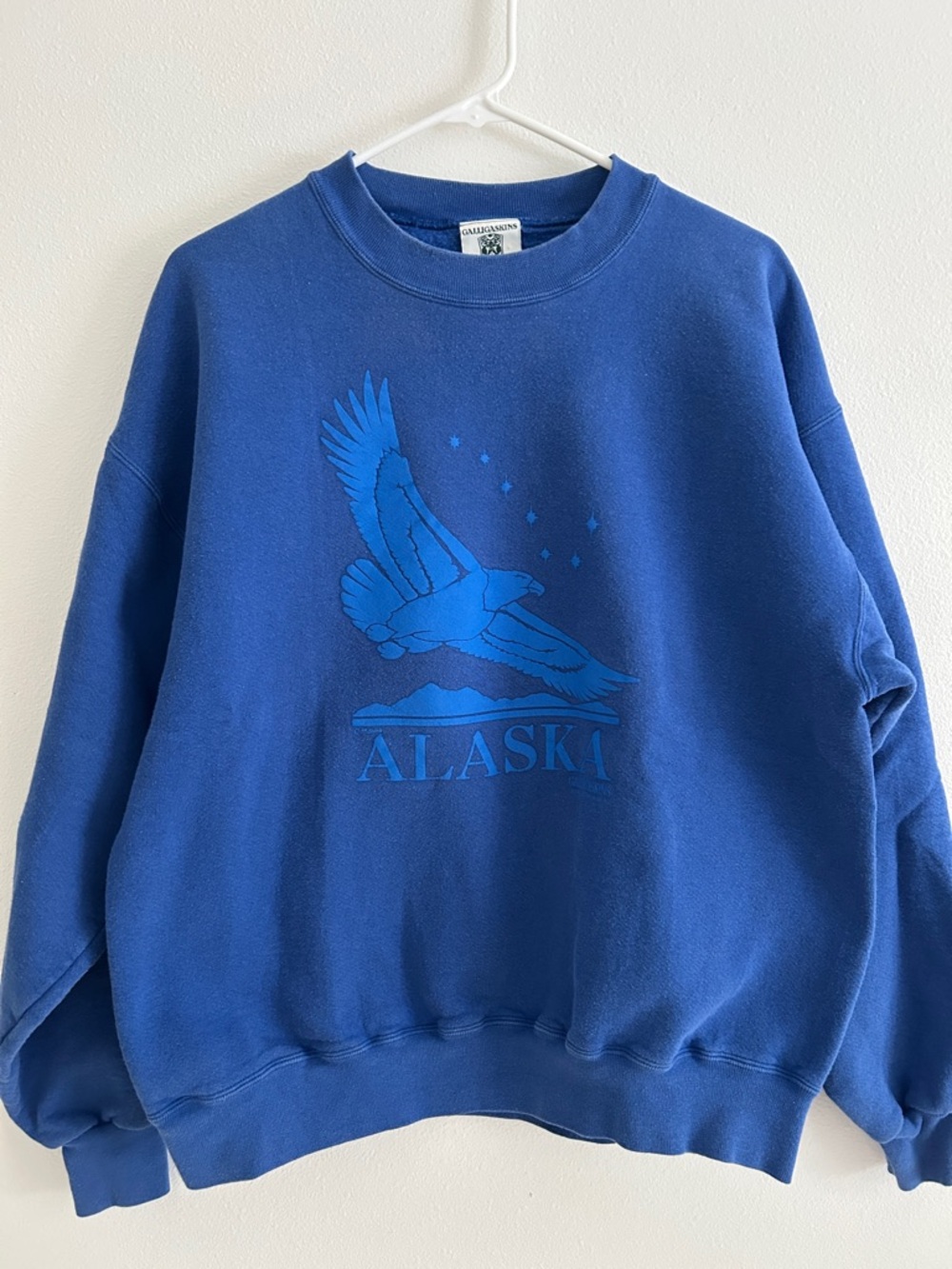 Vintage Alaska Eagles Galligaskins Crewneck Sweatshirt Blue Size Medium Large